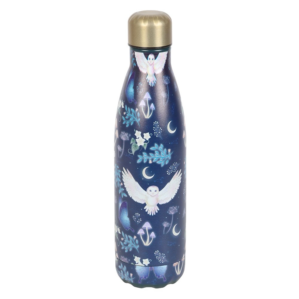 Something Different - Night Flight Owl Print Metal Waterfles - Multicolours